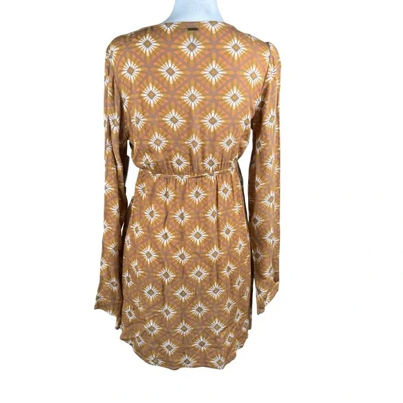 NWT Volcom Star Dreamer Floral Boho Bronze Mini Dress Size  XS - Picture 7 of 10